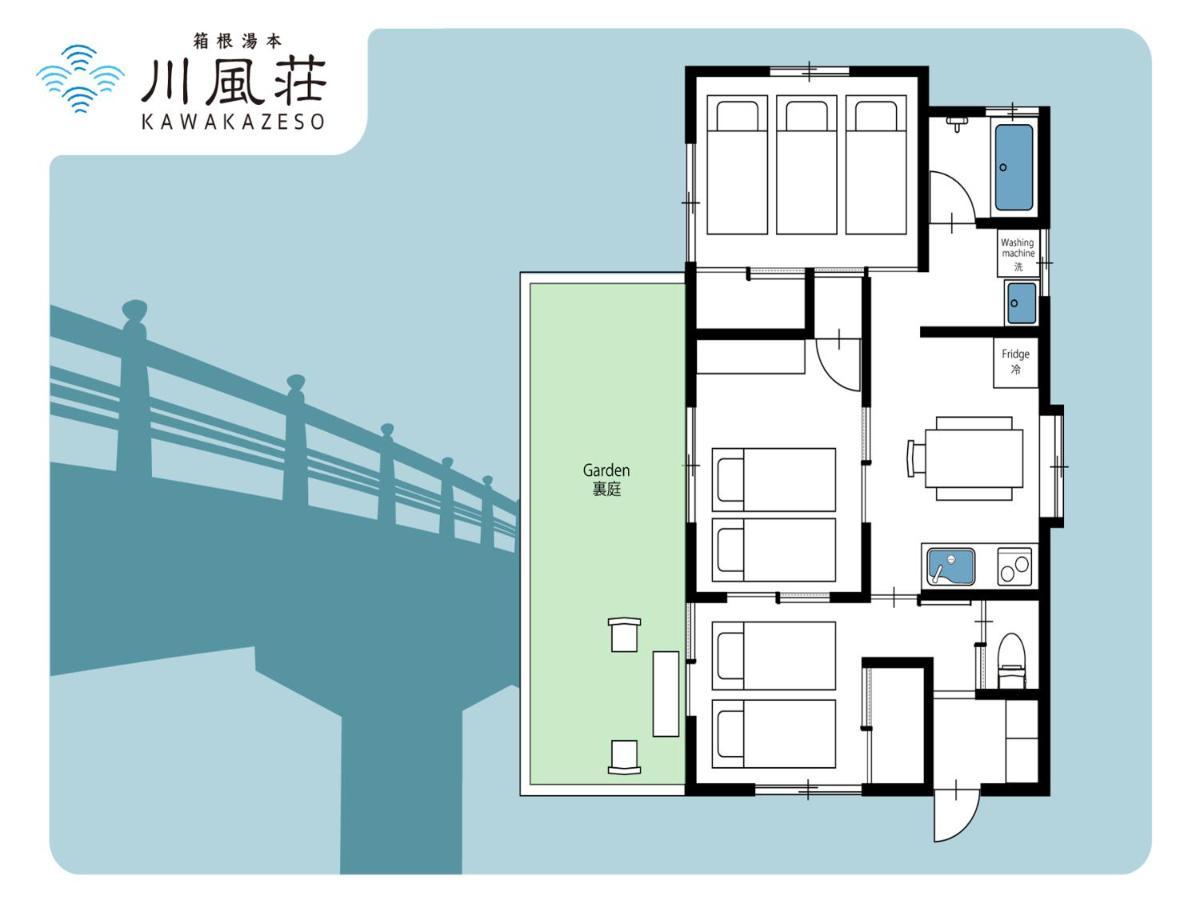 箱根湯本 川風荘 - Hakone Yumoto Kawakazesou Apartment ภายนอก รูปภาพ